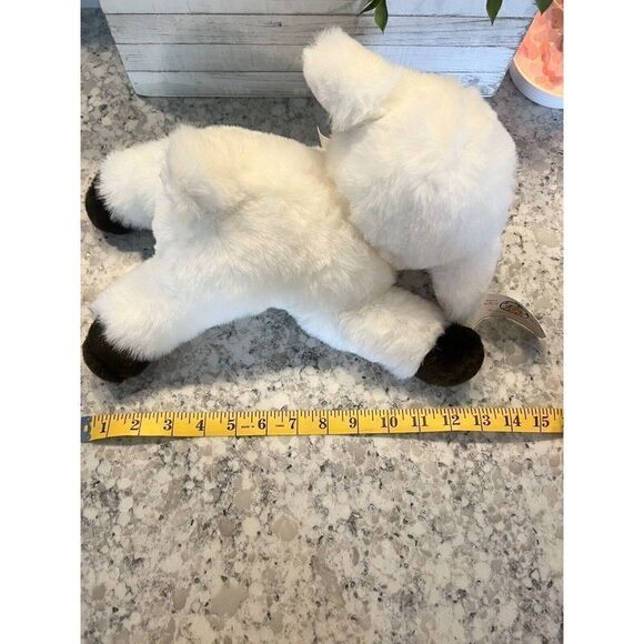 Vtg MARY MEYER Sheep lamb plush toy SUPER soft/fuzzy white pink bow RARE! Tag On - Picture 8 of 8